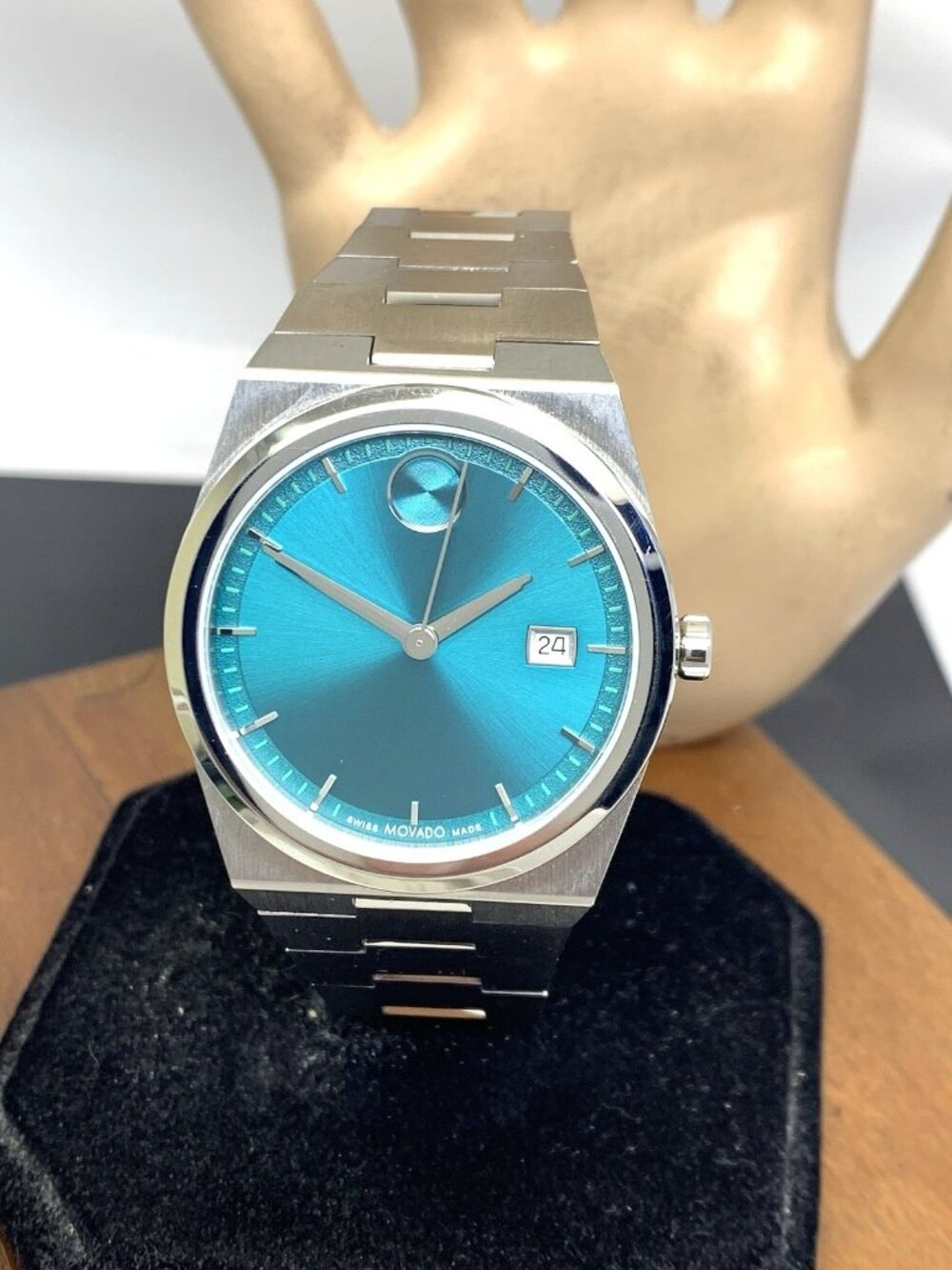 Movado Men's Watch 3601222 Bold Quest Swiss Quartz Green-Blue Silver Steel 40mm